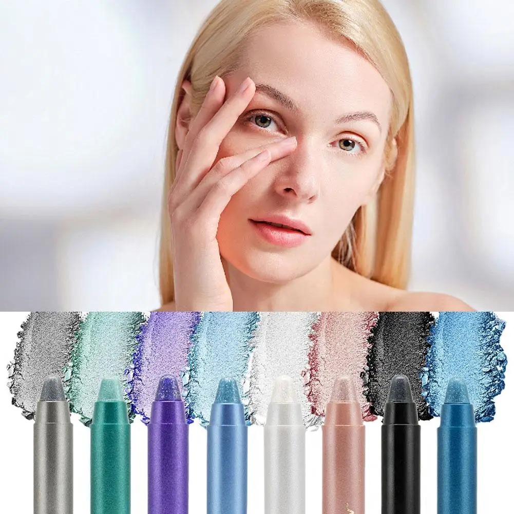 Waterproof Pearlescent Eyeshadow Pencil Stick Long Stick Eyes Tools Shimmer Silkworm Glitter Eye Shadow Makeup Lasting Line C1Y8