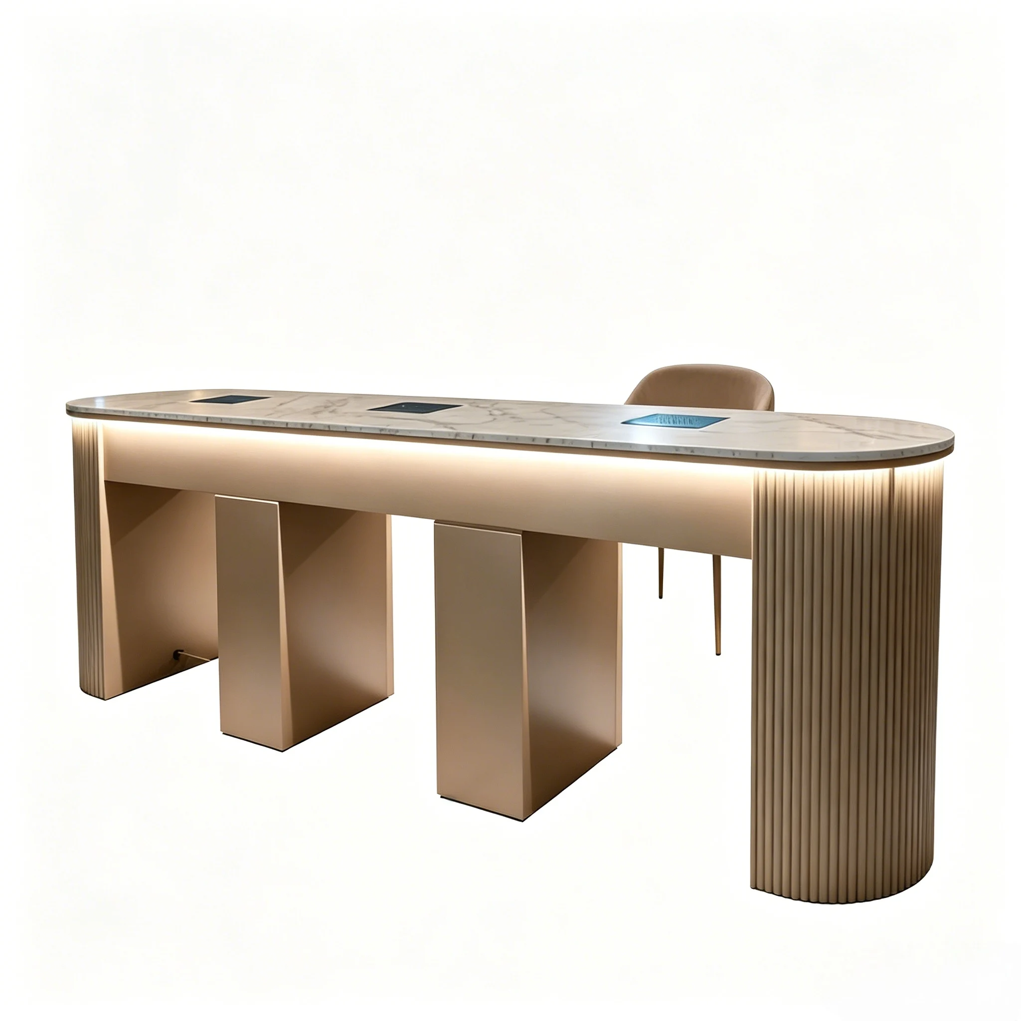 Nail Table, Luxury Manicure Desk with Dust Extractor, Professional Salon Furniture for Beauty Parlors, Nail Art Station