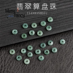 Natural Myanmar A-goods Jadeite Deep Bean Green Abacus Beads Single Jade Handmade Diy Fashion Jewellery Accessories Holiday Gift