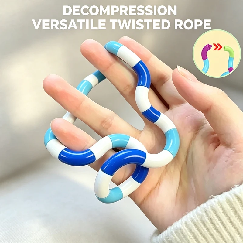 Decompression Versatile Twisted Rope Tangle Fidget Toy Non-toxic Bendable Winding Relief Pressure Heal Relax Desk Accessory Gift