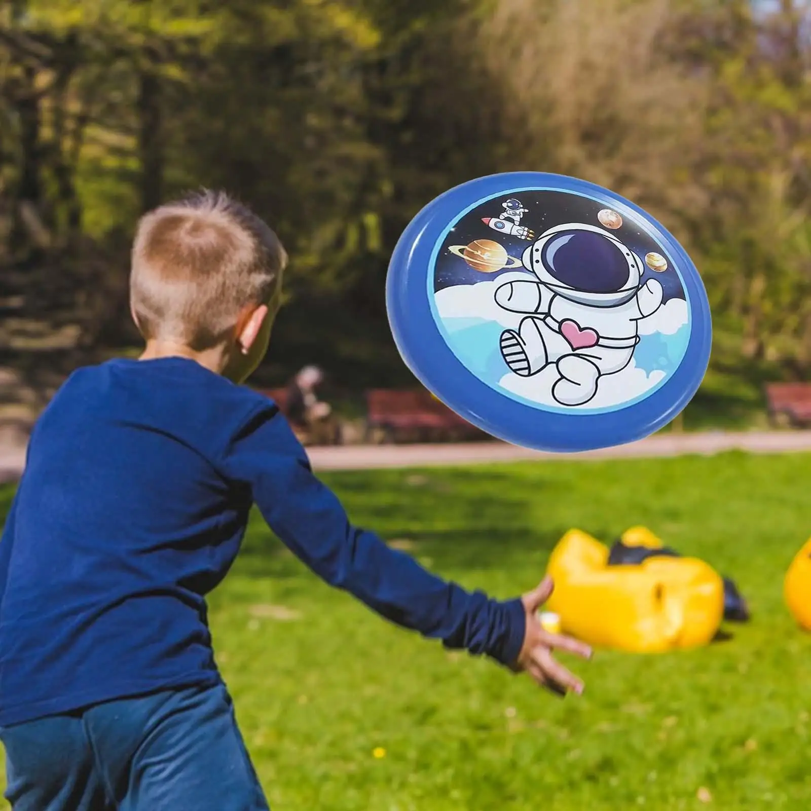 Platillos voladores suaves para actividades al aire libre, juego de dibujos animados, placa de evitación de interacción entre padres e hijos para patio trasero, césped deportivo para niños