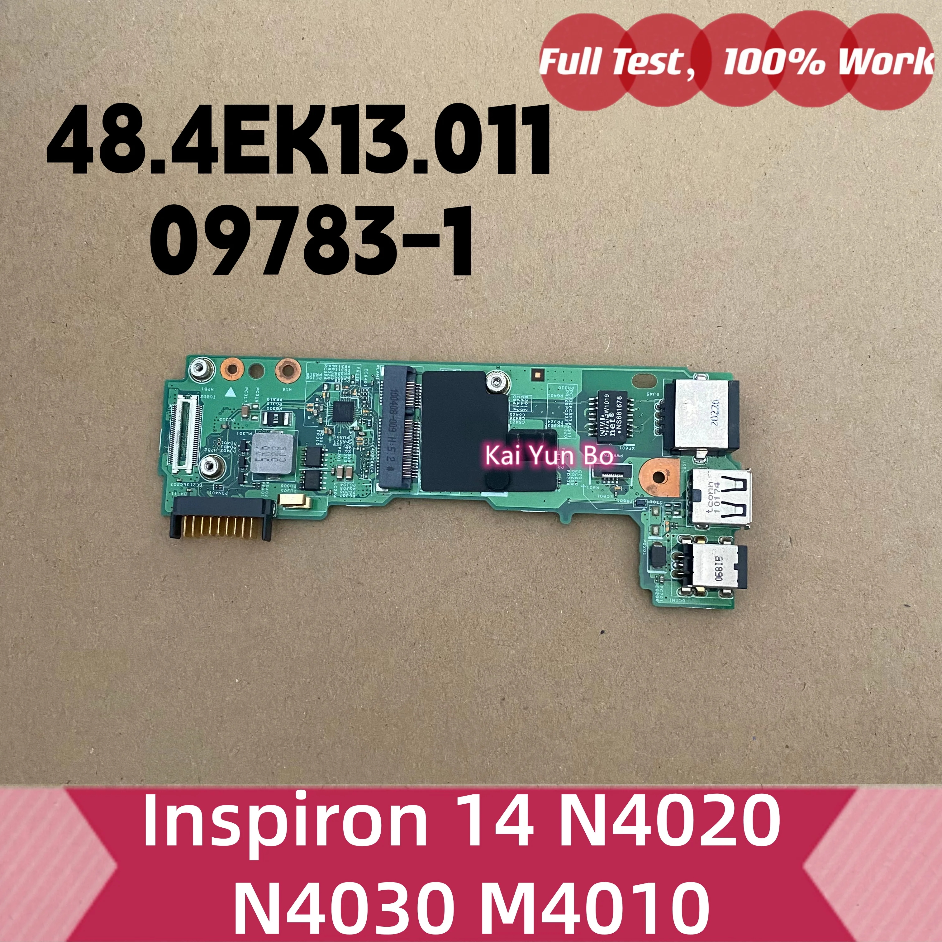 Placa de Energia USB Ethernet para Laptop Dell Inspiron 14 N4020 N4030 M4010, Placa LAN IO 48.4EK13.011 09783-1