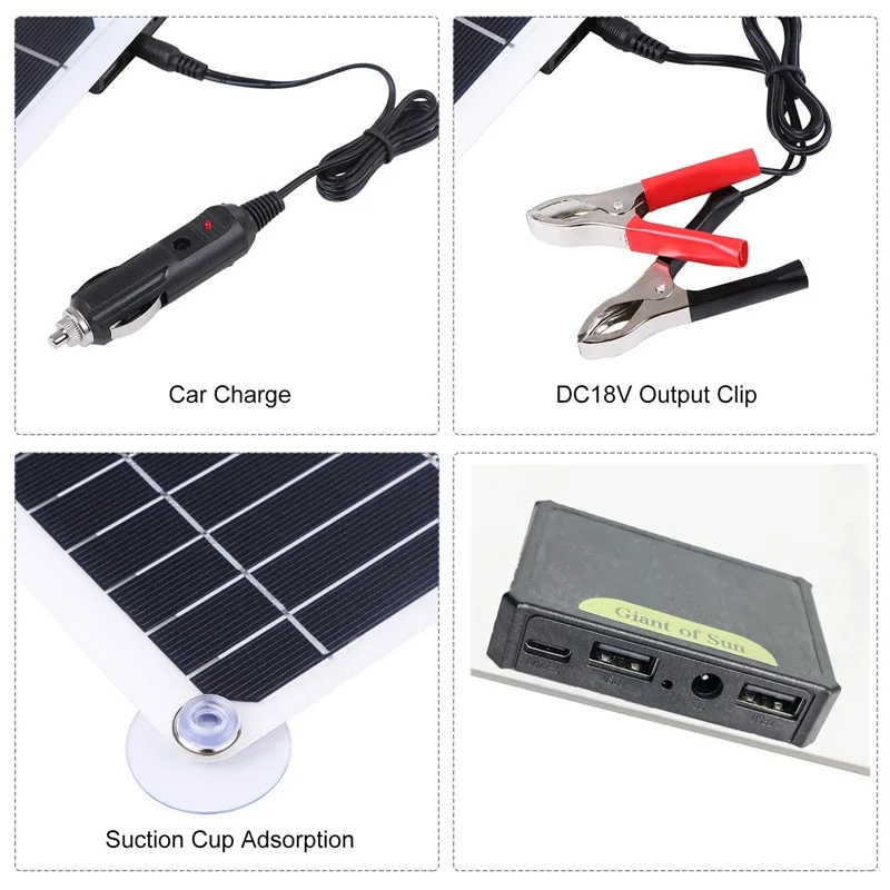 200W Solar Panel Kit 12V battery Charger 100A With Controller Caravan Boat Solar Power System Battery for Home Outdoor Camping