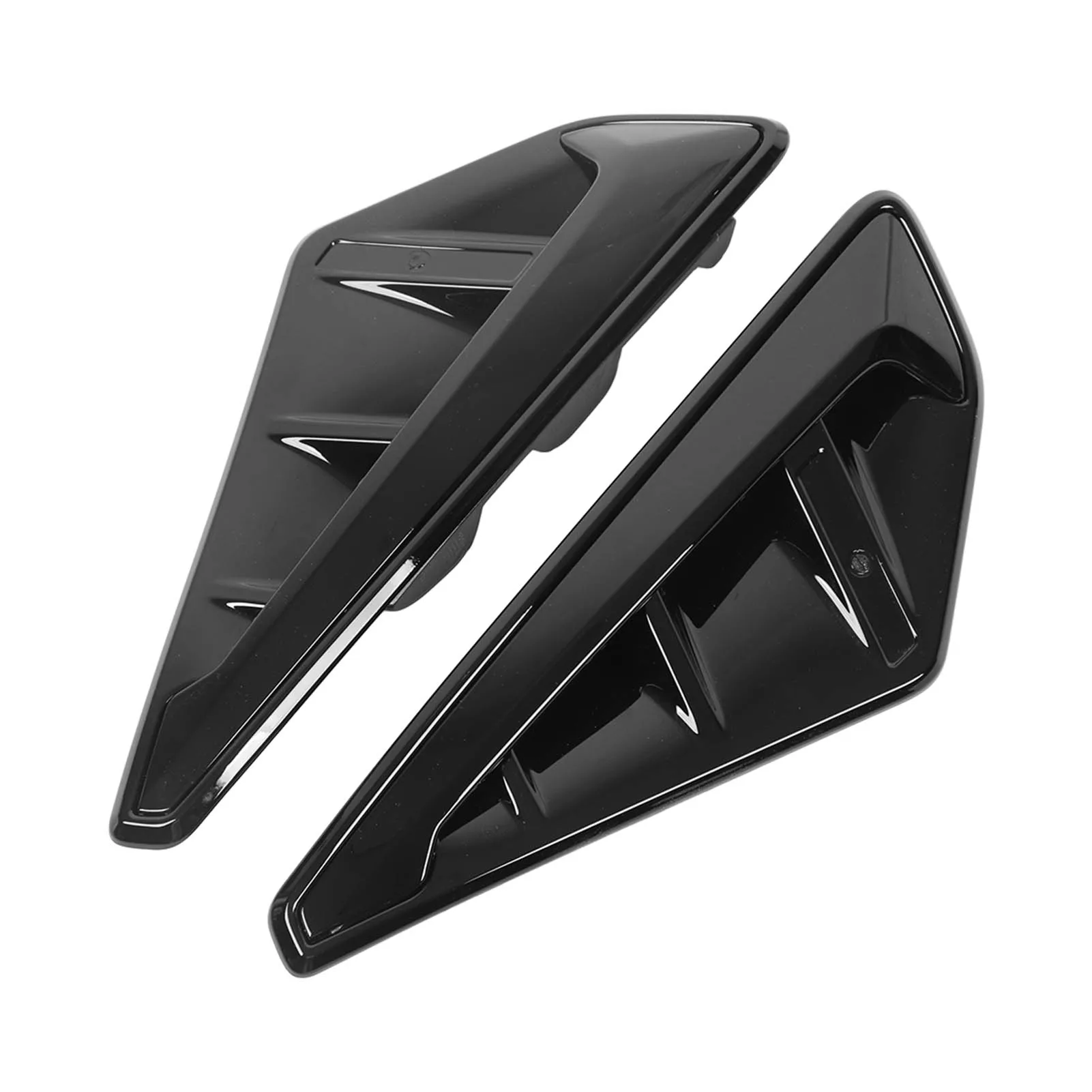 

2pcs Gloss Black Side Air Duct Vent Trim Covers Wing Grille Air Intake Panel