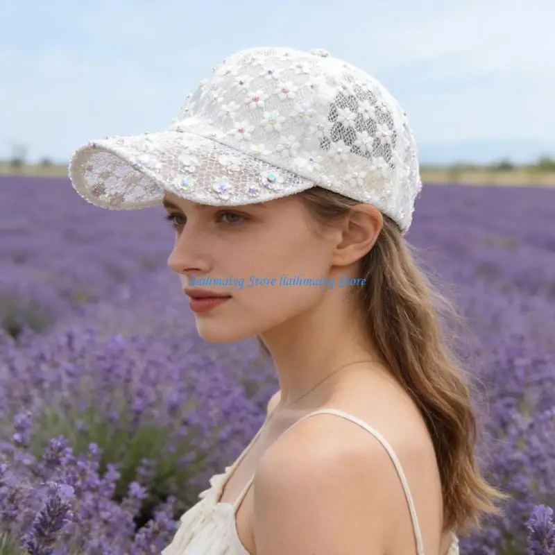 

573B Stylish Floral Baseball Cap In Elegant Colors For Women And Men Fashion Accessory