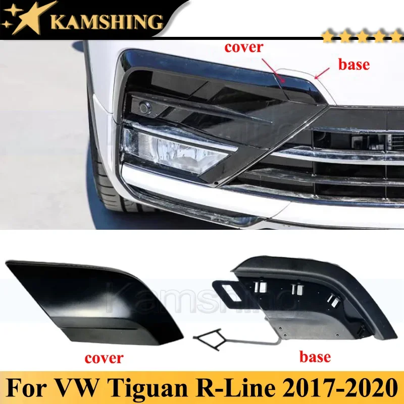 Kamshing For VW Tiguan R-Line R Line 2017-2020 Front Bumper Tow Hook Cover Trailer Cover Lid Towing Cap Shell Unpaint