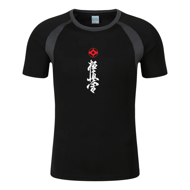 Kyokushin karate impresso moda masculina camiseta verão algodão masculino raglan manga curta o pescoço streetwear topos