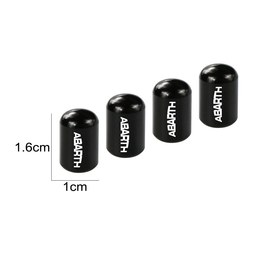 4PCS Car Wheel Tire Valve Caps Tyre Air Stems Cover For Fiat 500 Abarth Punto Panda Bravo Tipo Ducato 250 Argo Car Accessories