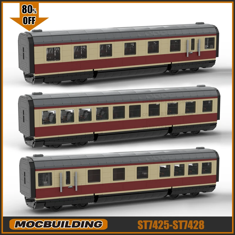 Railway Carriage MOC Building Blocks High Speed Train BR 601 VT 11.5 Vehicle Technology Bricks DIY Assembly Display Toys Gifts