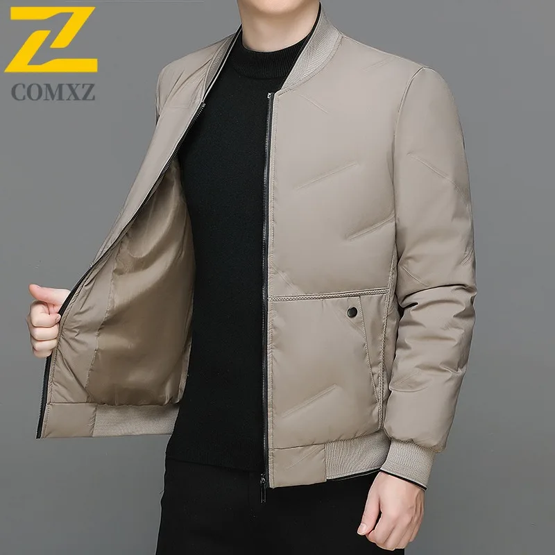 

COMXZ Parker Coat Business High-End Lightweight Short Warm Travel Puffer Jacket Street Minimalist Winter Jacket Men's Clothing