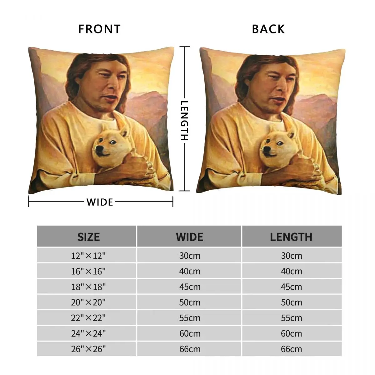 Elon Holding Dogecoin Square Pillowcase Polyester Linen Velvet Pattern Zip Decor Home Cushion Case Wholesale