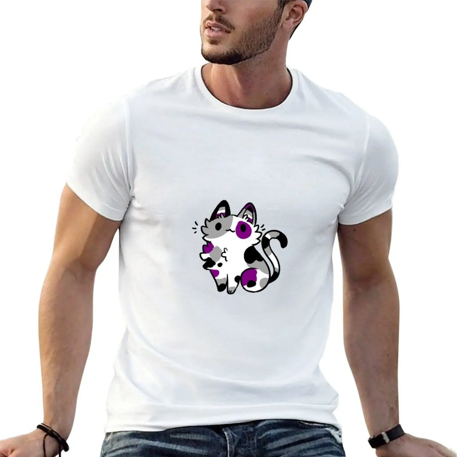 asexual pride cat T-Shirt new gifts and t-shirts customizeds designer t shirt men