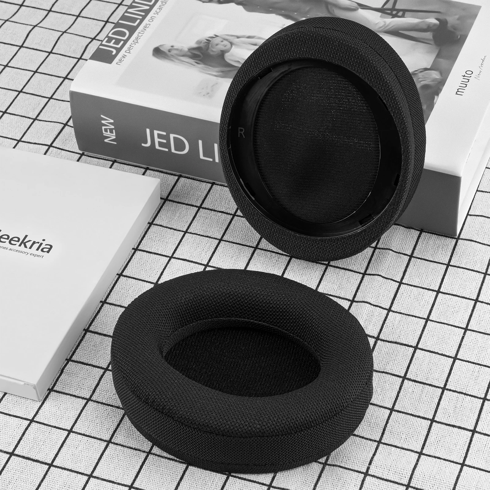 Geekria-Comfort Mesh Tecido Substituição Ear Pads para Philips Auscultadores, Earpads, Headset, SHP9500, SHP9500S