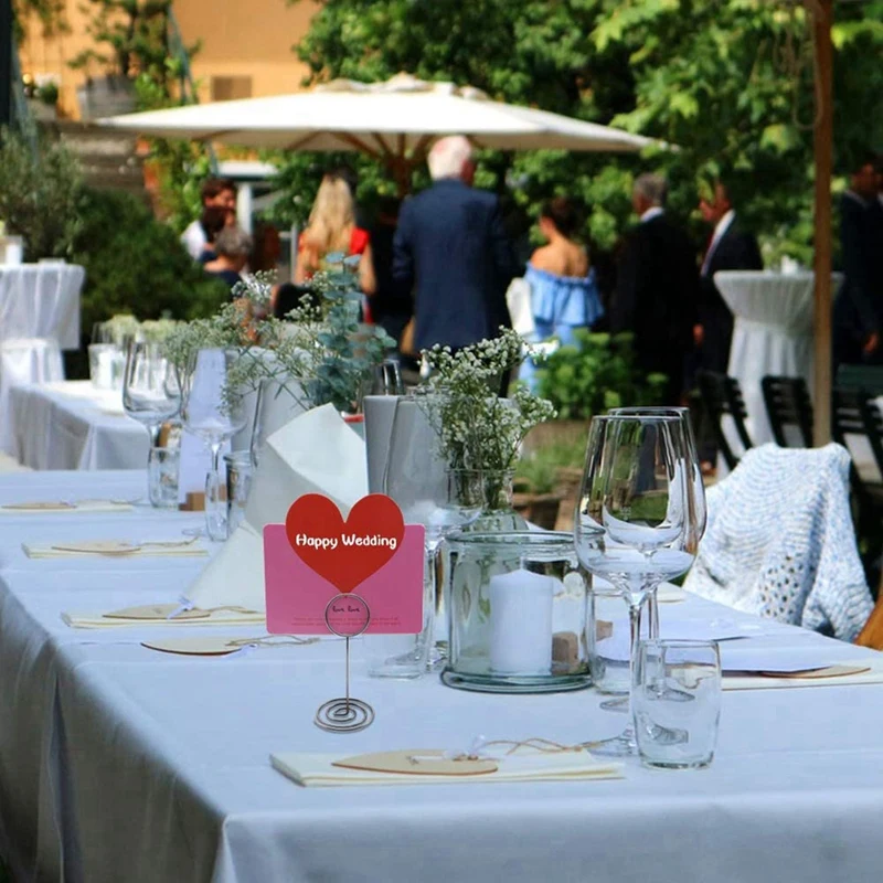 ซองใส่บัตรตั้งโต๊ะทำจากโลหะจำนวน60ชิ้นคลิปหนีบกระดาษชื่อซองใส่บัตรคลิปหนีบกระดาษสำหรับงานแต่งงานงานเลี้ยงโต๊ะทำงาน