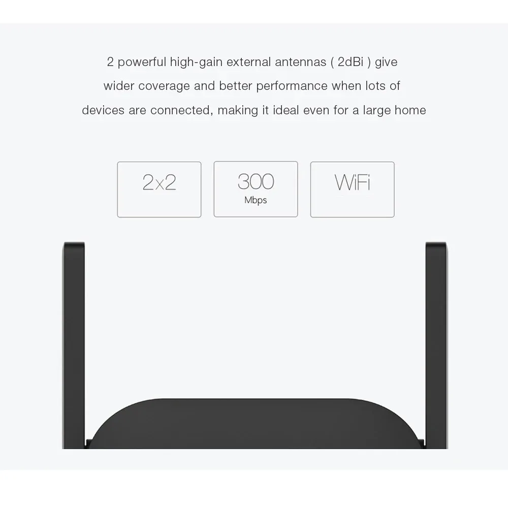 Xiaomi مكرر WiFi Pro Mi مكبر للصوت شبكة المتوسع راوتر موسع الطاقة Roteador 300M 2.4G 2 هوائي لجهاز التوجيه مكتب المنزل #3