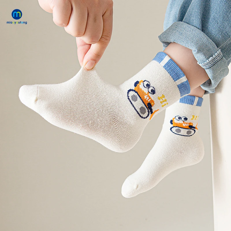 5 Pairs /Lot Baby Girls Socks Autumn Winter Cartoon Children Socks Boneless Combed Cotton Infant Toddler Boy Socks Miaoyoutong