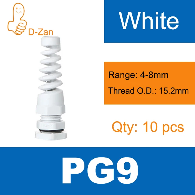 

Spiral Nylon Cable Gland Waterproof IP68 PG7 PG9 PG11 PG13.5 PG16 PG21 Strain Relief Cord Grip Seal Wire Connector Outdoor