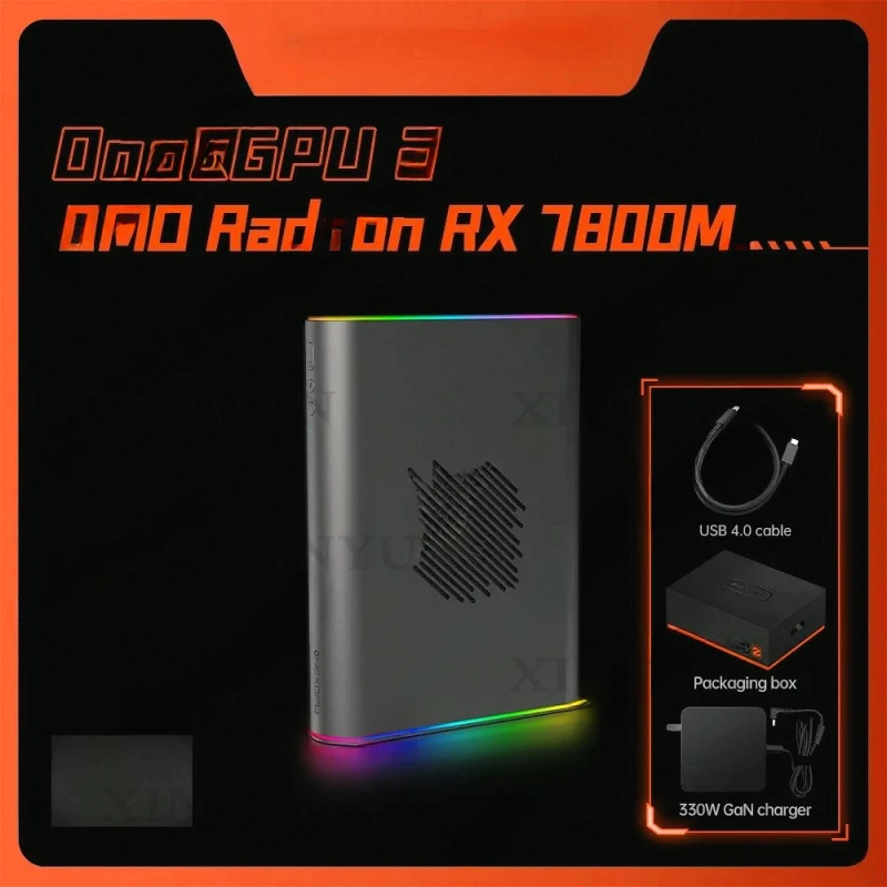 EGPU Dock, Ultimate External Graphics Station with RX 7800M, Oculink, USB4.0, Thunderbolt Interface and RGB Lighting