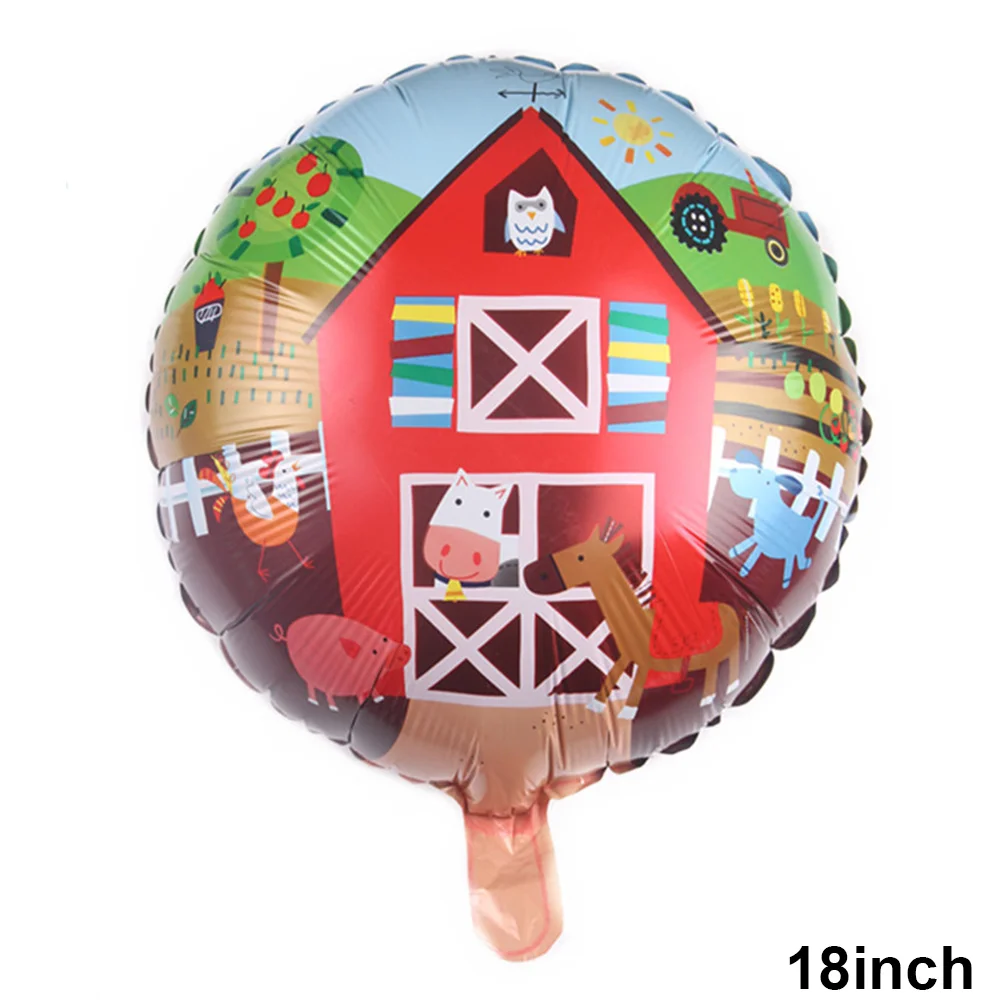 4 Pcs/set Farm Birthday Party Decoration Children Gifts Cock Cow Balloons Large Tractor Foil Helium Balloons Barn Party Supplies