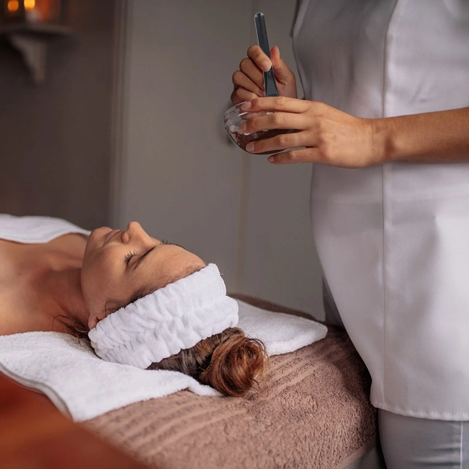 แปรงมาส์กหน้า 5 ชิ้น ขนไนลอนสีดำ อุปกรณ์ทาหน้า สำหรับมาส์กโคลน โลชั่นบำรุงผิว ผลิตภัณฑ์ดูแลผิว ใช้ในบ้าน แต่งหน้า