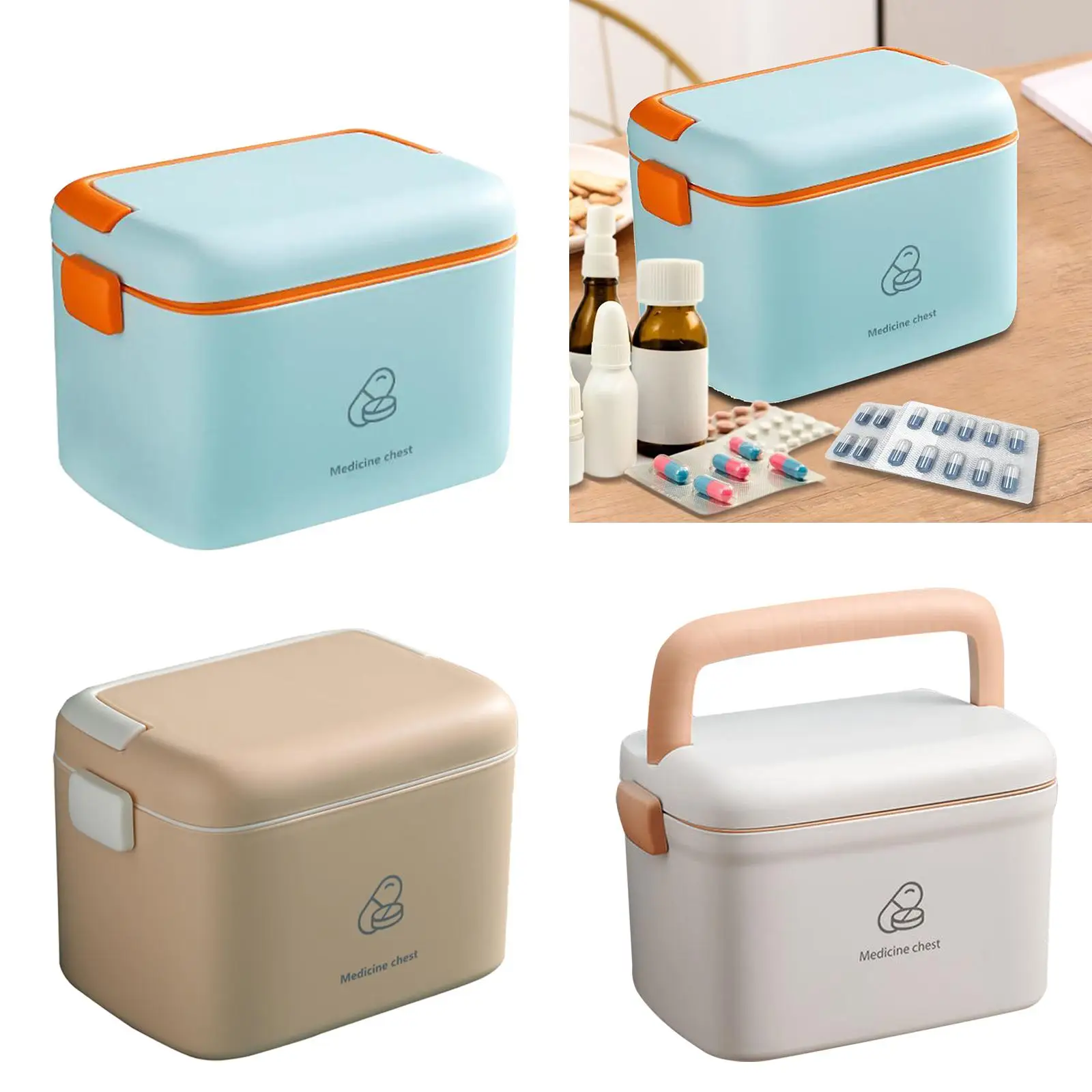 Multipurpose Storage Box Case Double Layer Decoration Organizer Container Organizing Bin for Living Room Bathroom Countertop