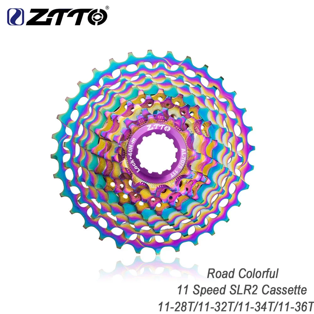 ZTTO Colored Road Cassette Flywheel, Lightweight and Durable 11-Speed 34-Tooth Bicycle Flywheel, Smooth and Precise Shifting