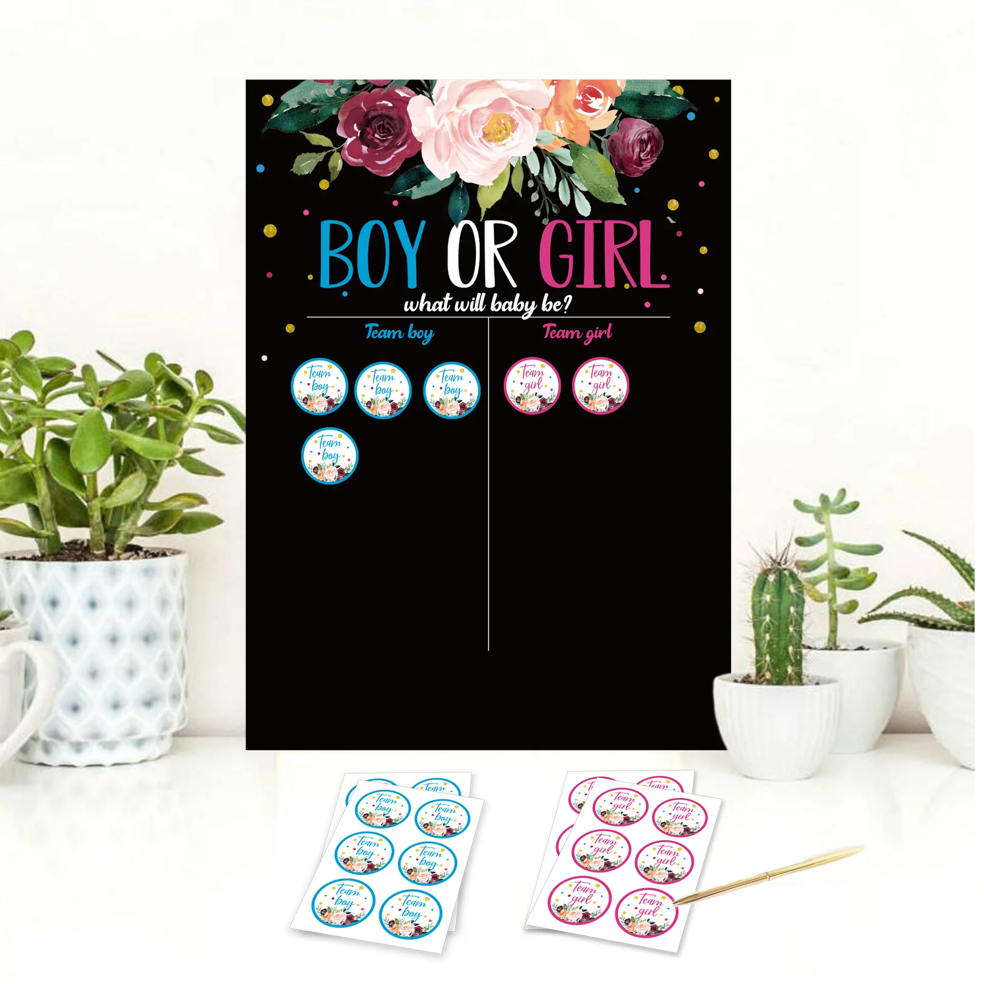 Gender Reveal party She Or He Baby Shower Games Team Boy Team Girl Baby Game Baby Shower Party Favors Game