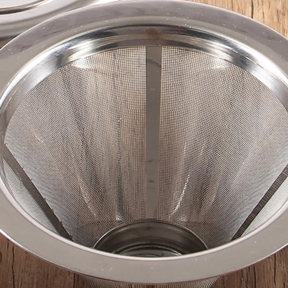 Stainless Steel Coffee Filter Portable Pour Reusable Small And Light Compact Cone Dripper Holder Hot Water Mesh New Useful