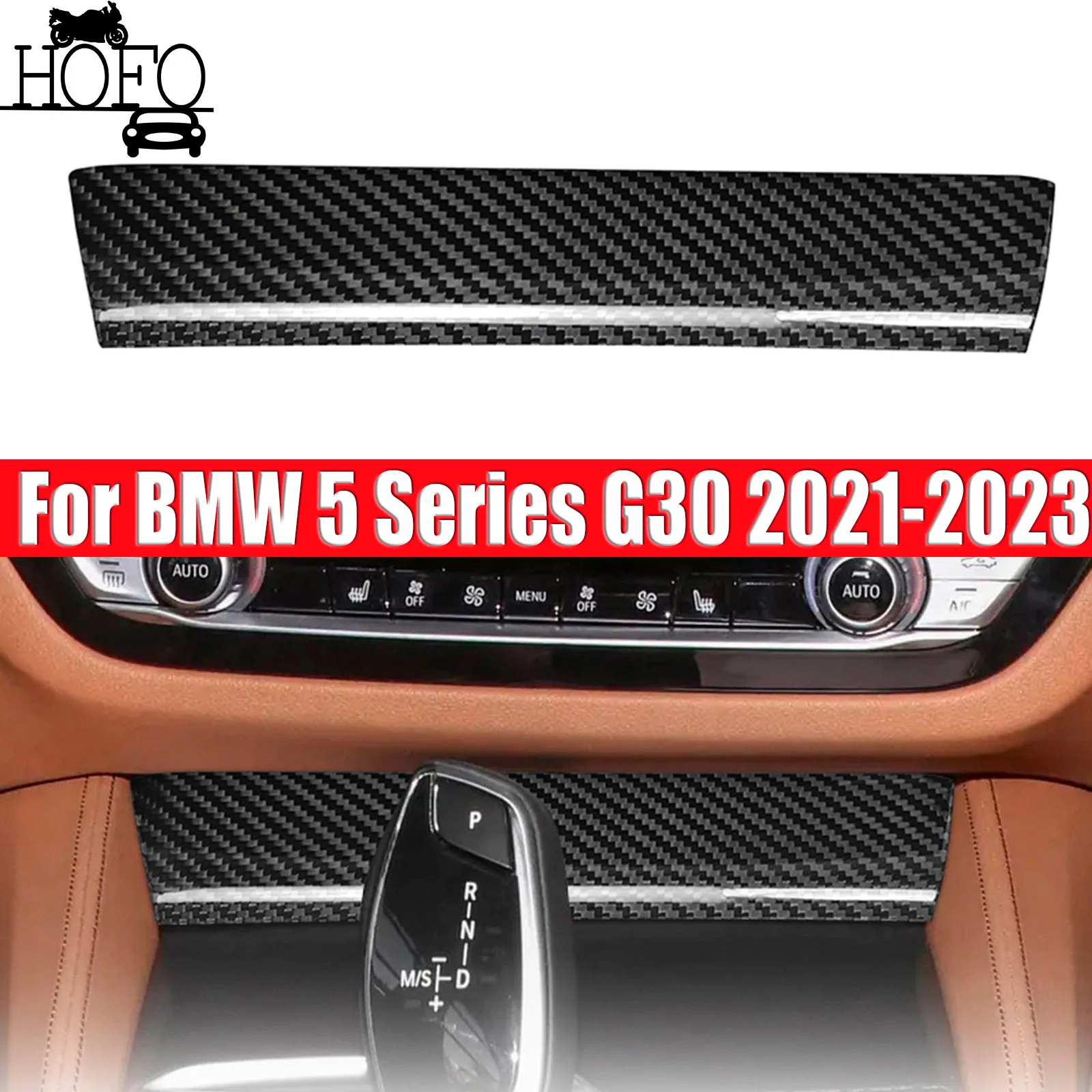 

Real Carbon Fiber Cup Holder Upper Cover Trim For BMW 5 Series G30 2021-2023