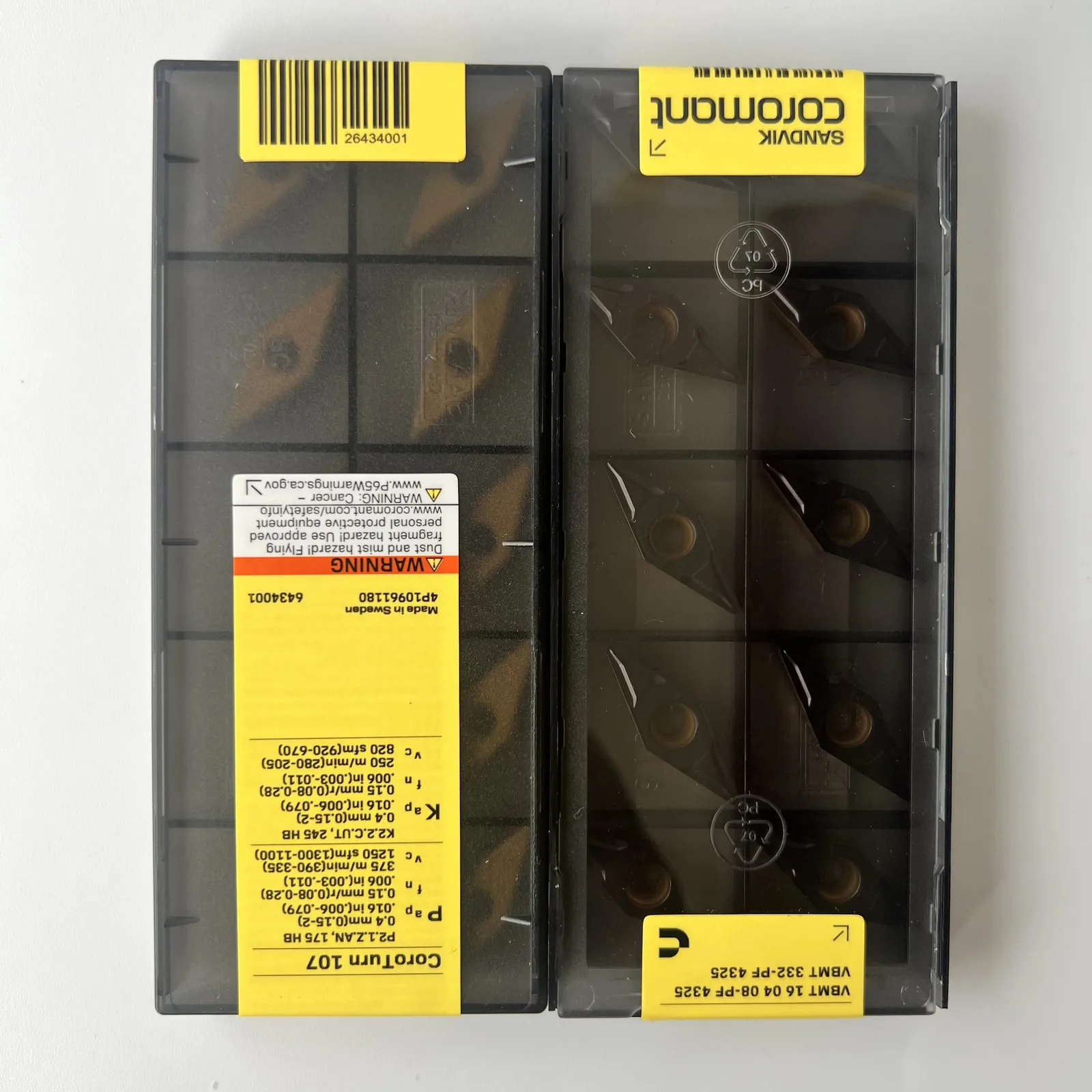 

SANDVIK / VBMT160408-PF 4325 / Лезвие с ЧПУ из твердого сплава, 10 шт.