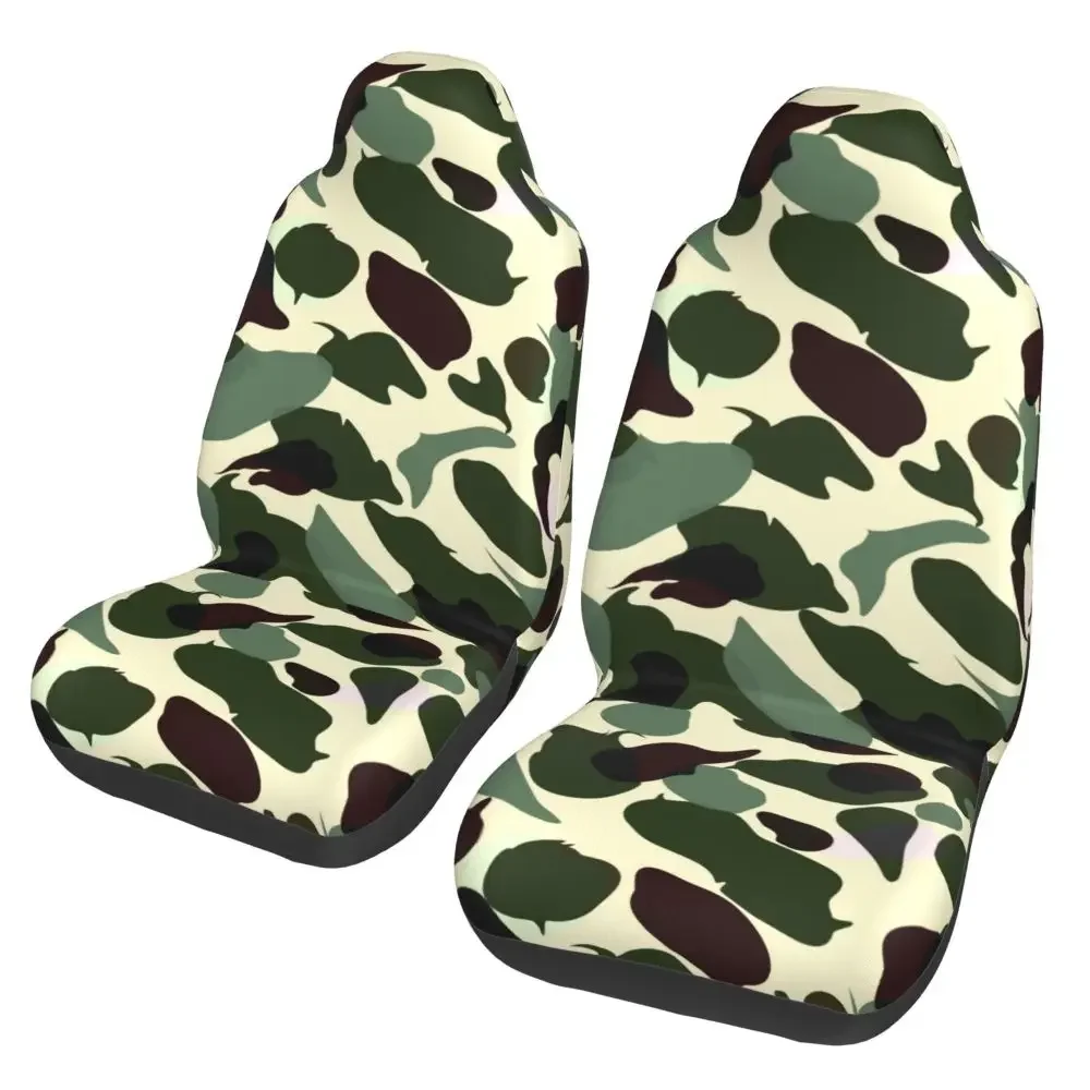 Camouflage Army Green Hobby 2PCS Car Front Seat Cover Suitable for Most Car Models Beautiful Anti Fouling and Seat Cushion