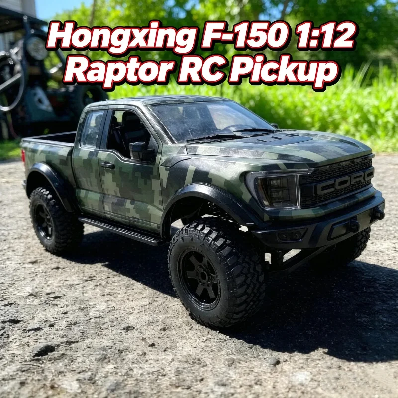 New 1:12 Hongxing F-150 Raptor 4WD Remote Control Simulation High-Speed Off-Road Pickup Electric Model Car Waterproof With Light