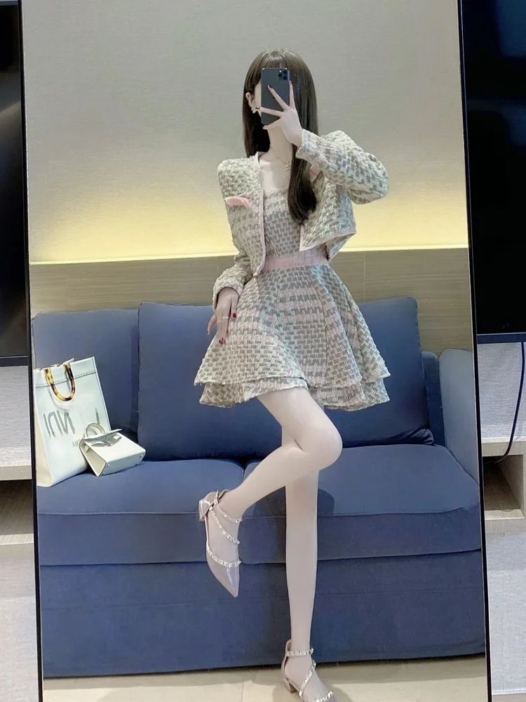 

Осень 2023, новая чайная система Sle Small Fraance Ele Lady Jaet Strap Dr, комплект из двух предметов, комплект из хлопка Princ Sle