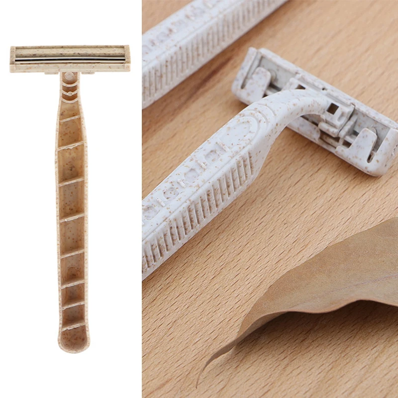 Disposable Razors Wheat Straw Twin Sweden Stainless Steel Blade Highly-biodegradable Universal 10/20/30/50pcs for Choose