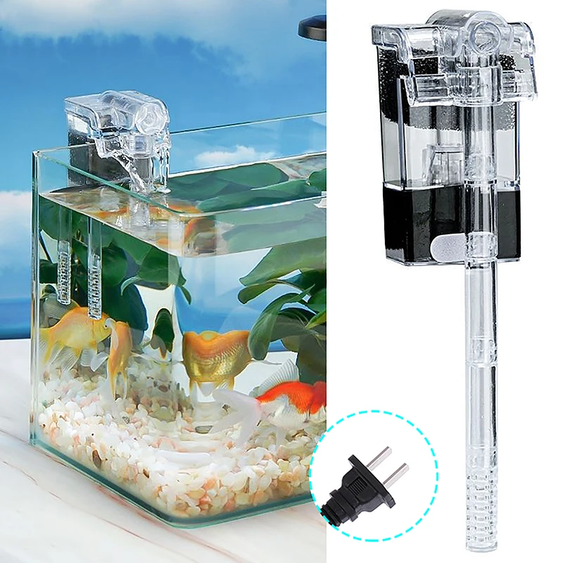 Aquarium External Hanging Filter Mini Filter Fish Tank Power Interface 2.5W Flow 250H/L For Fish Tanks Aquarium Below 30CM