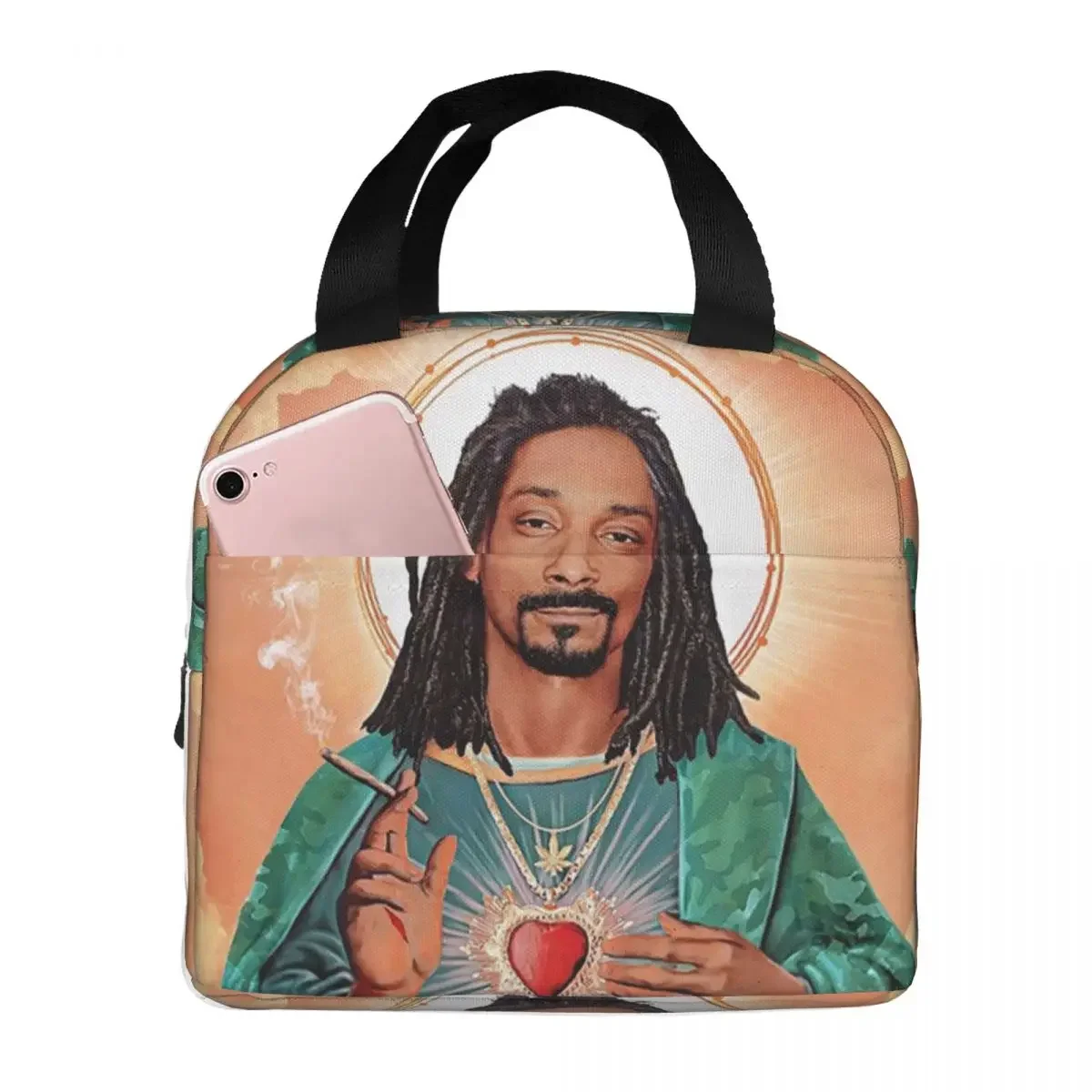 

Термосумка для обедов Snoop Dogg Goes Jesus для детей, школьная термосумка-холодильник, герметичный контейнер для еды