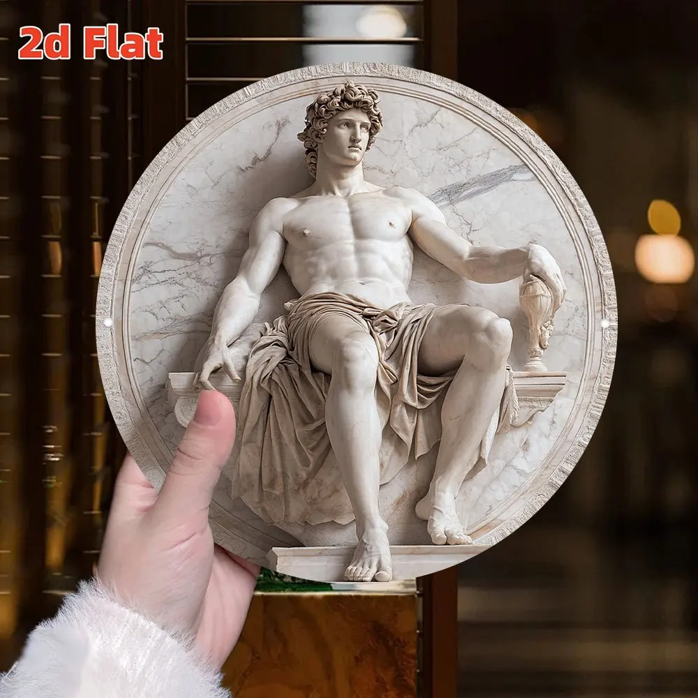 [2D Flat] Ancient Greek Mythology Sculpture Masterpiece of Classical Art Mythological Themed Elements, Classic Wall Art Decor Si