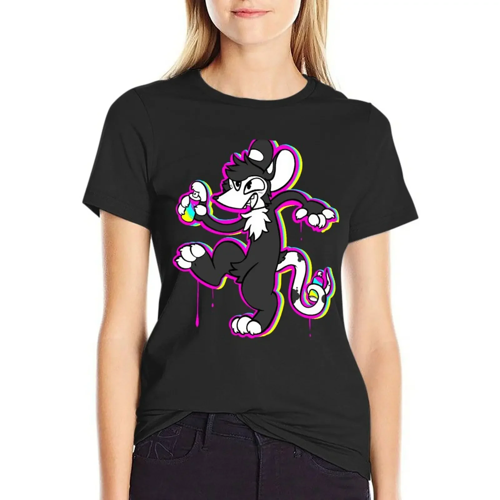 

Graffiti Punk T-Shirt animal prinfor vintage animal print shirt for girls Women's clothing