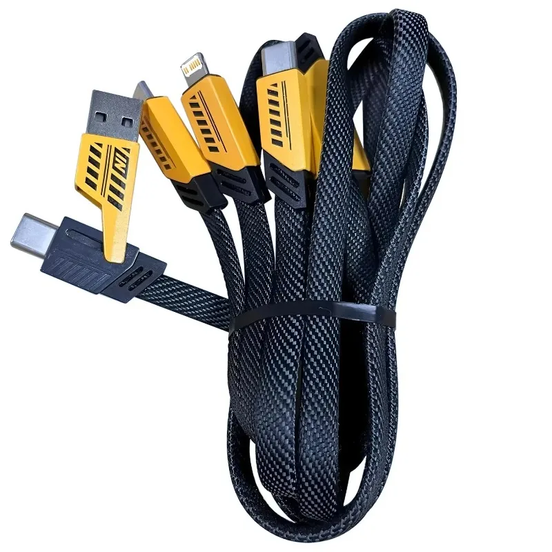 3 In 2 240W Fast Charging Cord For Micro USB Type C Charger Cable 1.2m Multi Usb Port Multiple Usb Charg Cord For iPhone Huawei