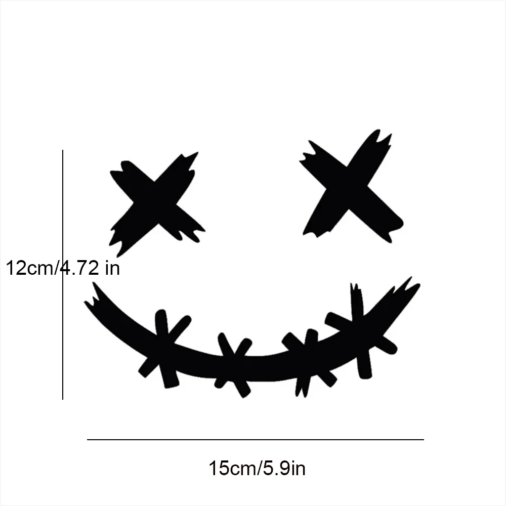 Demon Smiling Face Sticker Reflective PVC Vinyl Decal Motorcycle Helmet Car Body Exterior Waterproof Laser Durable 1Pc