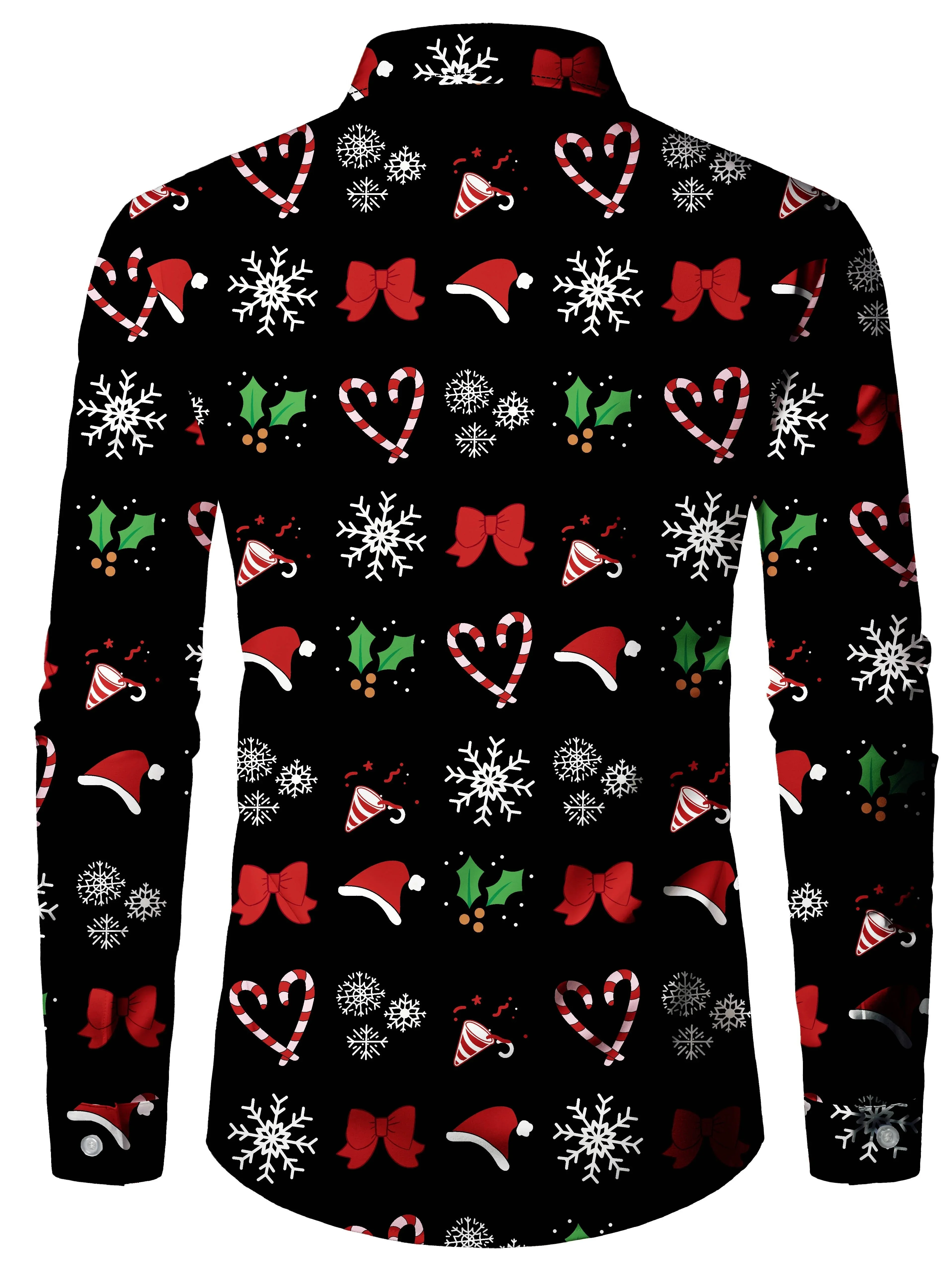 New Hawaiian Christmas Theme Santa Claus Tree Shirt For Men Casual Vintage Tops 3d Printed Flower Long Sleeve Clothing Holidays - Image 4