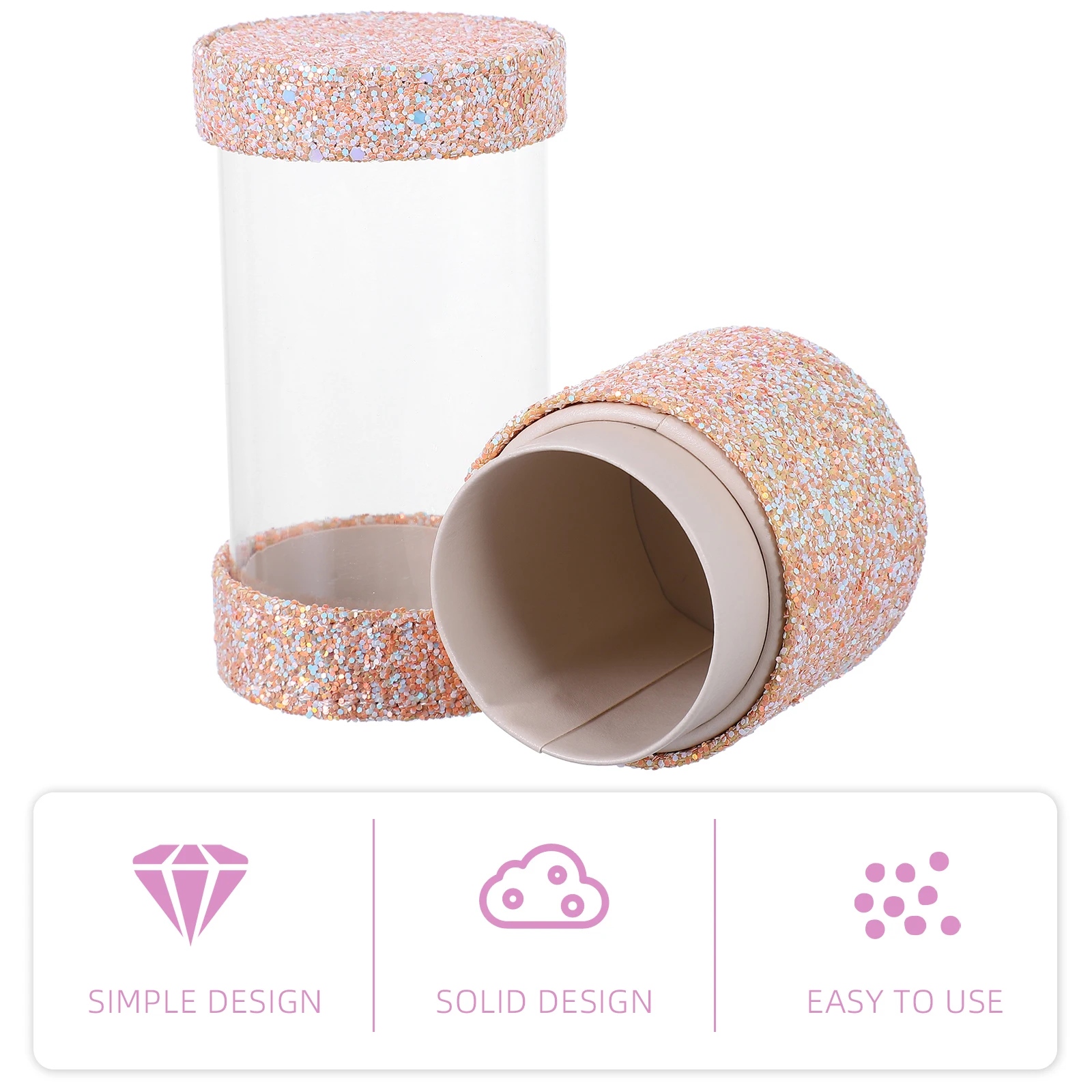 

2 шт., ведро для кистей для макияжа, 2 в 1, акриловый контейнер для хранения из искусственной кожи, средняя маленькая коробка для кистей для лица и глаз, дорожный держатель