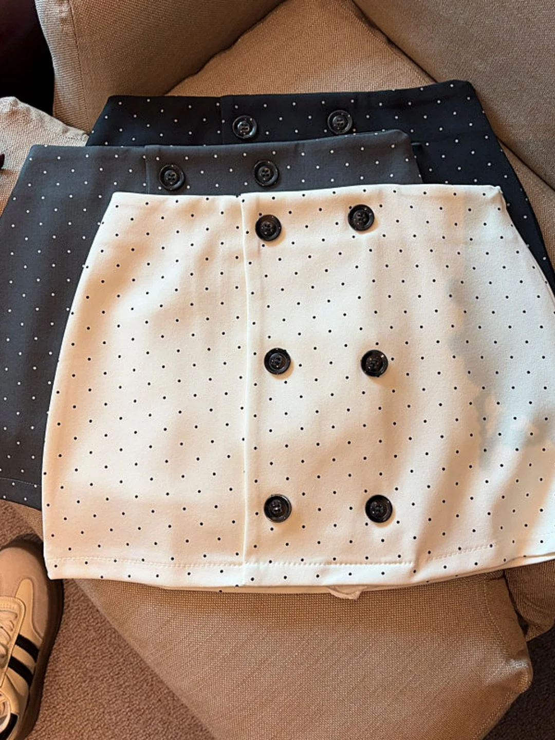 

Retro Korean Polka Dot Skirt Women's Summer New Fashion Anti-Light A-Line Bodycon Skirt Standard Fit Polyester Fiber