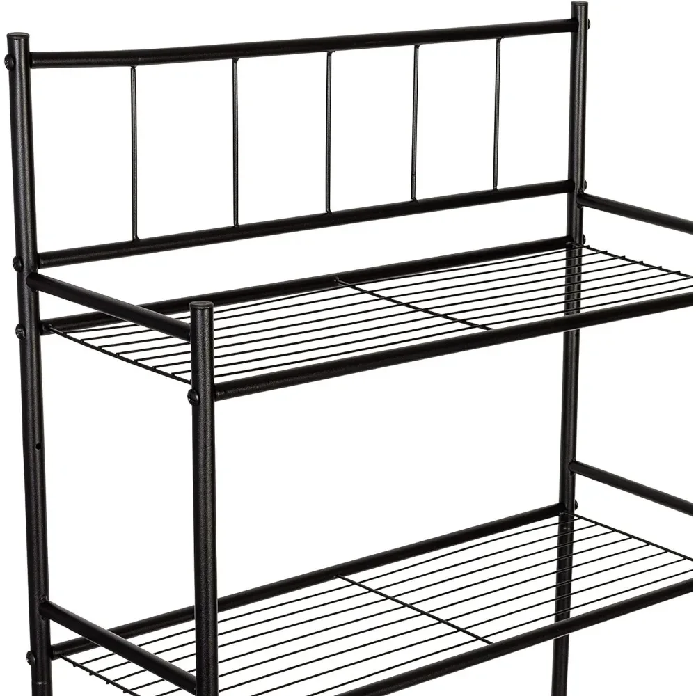 Honey-Can-Do 3-Tier Over-The-WC Space Saver, Black Shelving Unit, BTH-09022