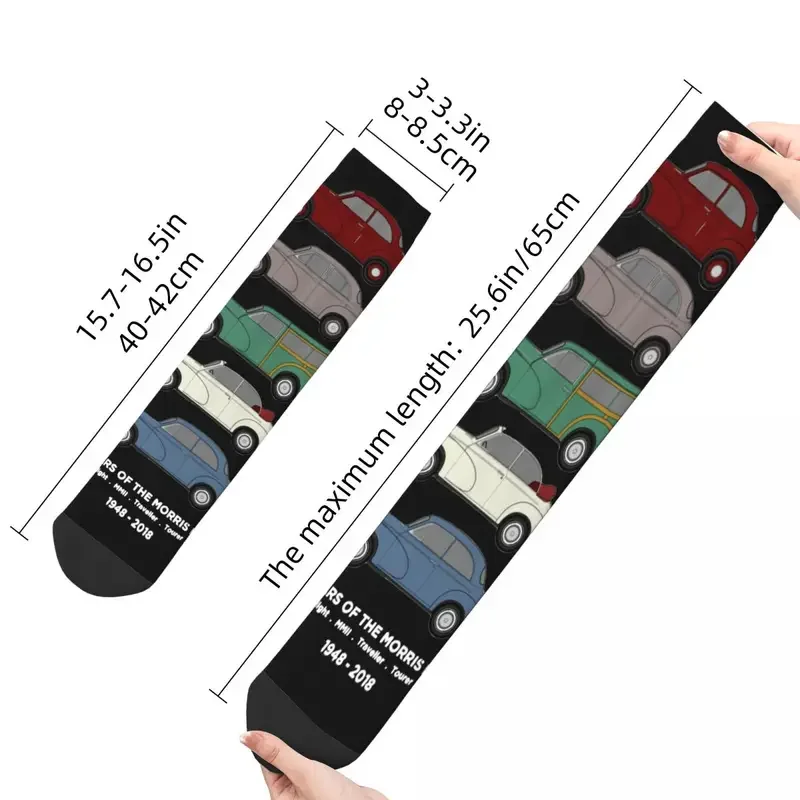 Winter Warm Crazy Design Women Men Morris Minor 70th Anniversary Car Socks Classic Collection Non-slip Basketball Socks