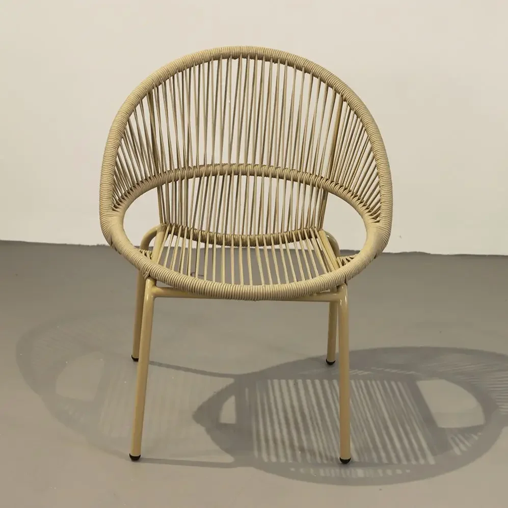 For New Design High Back Garden Furniture Chair PE Rattan Seat Dining Room Chairs for Sale