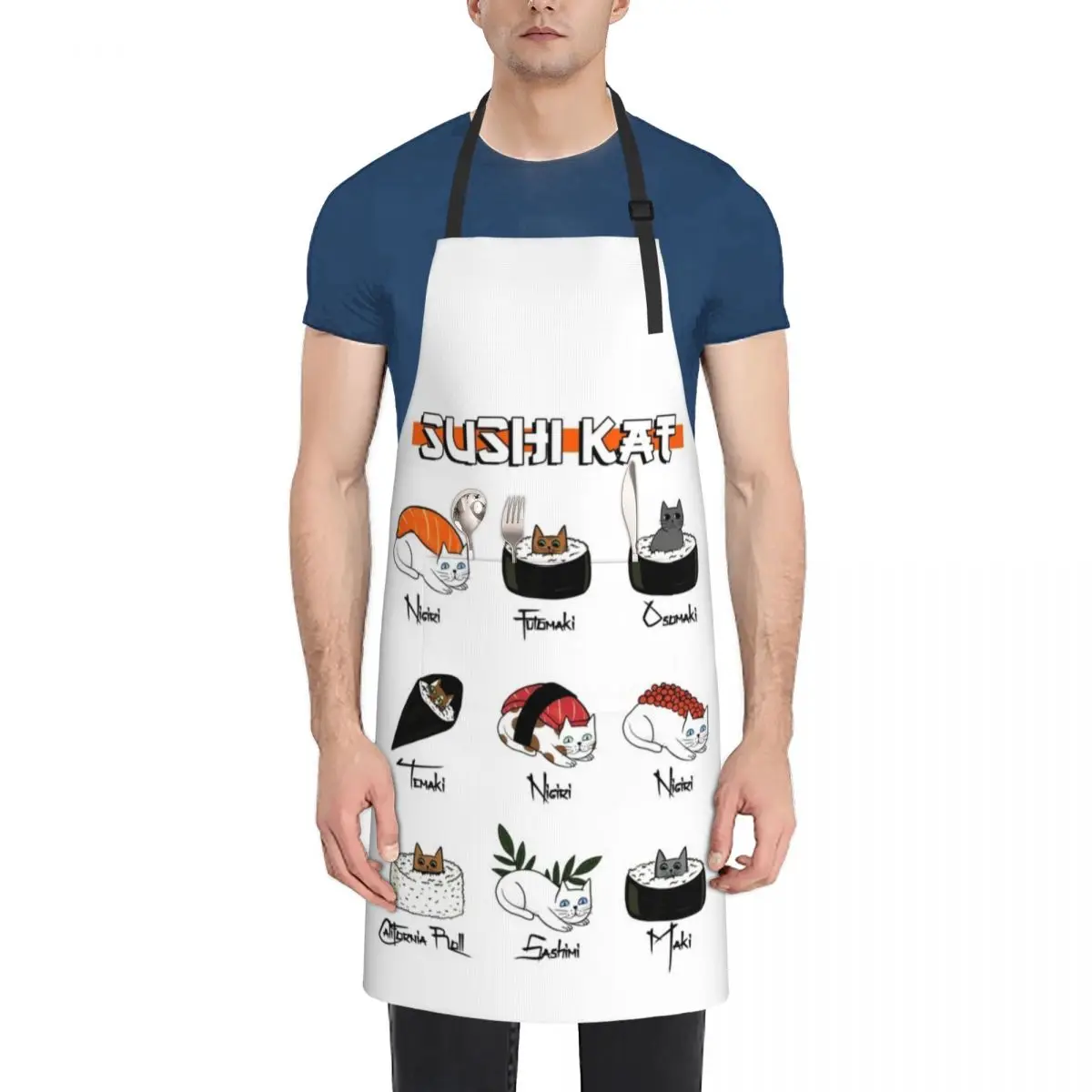 

Sushi kat Apron Salon cookings for women Kitchen Novel Kitchen Accessories Apron