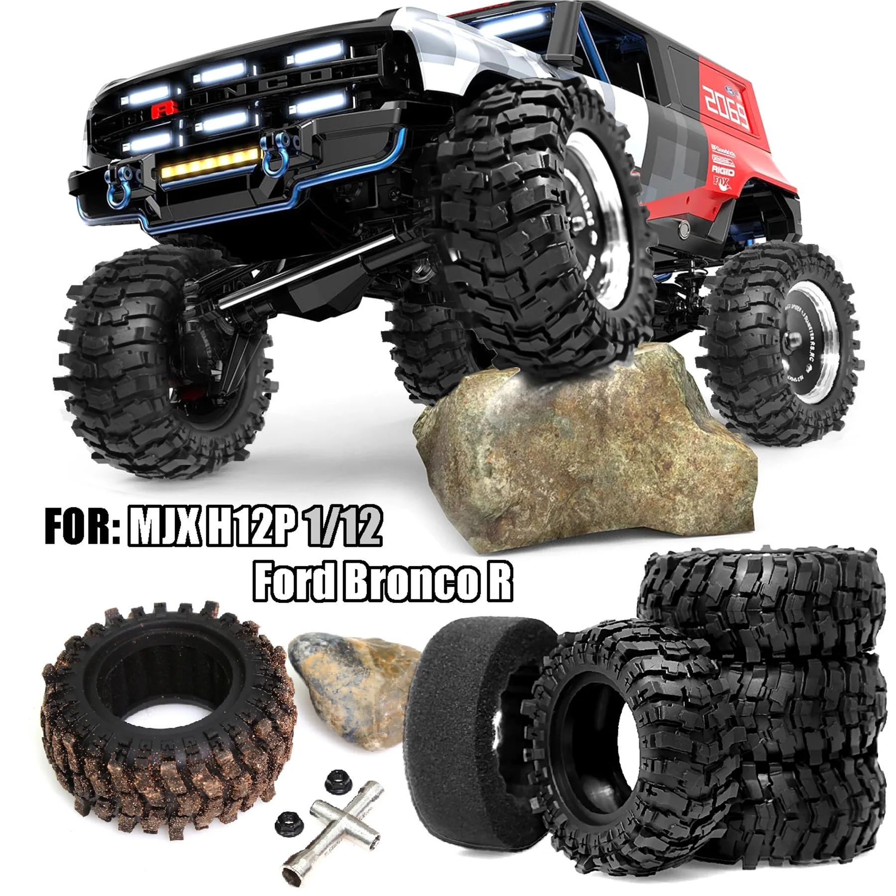 RS Red Spider 1/12 MJX H12P H12Y جهاز تحكم عن بعد 1/10 Rock Crawler، إطار بقطر 88 مم R270 #1