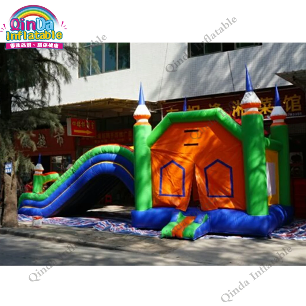 10*4.3*4.6M Inflatable Bounce House With Slide ,0.55Mm Pvc Inflatable Bouncer For Kids