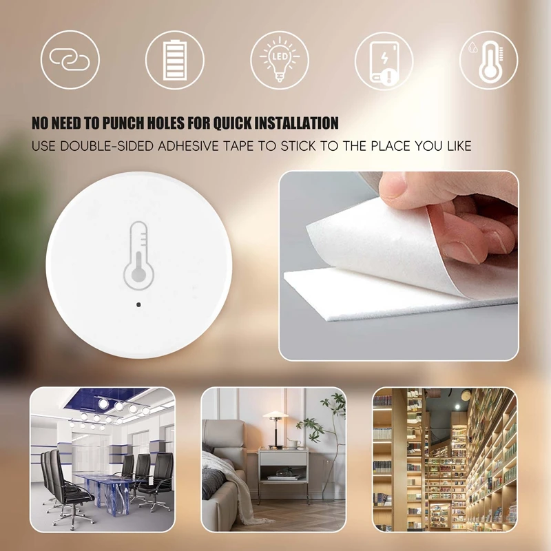 Tuya Smart Zigbee 3.0 Smart Temperature And Humidity Sensor Battery Powered Security With Tuya Smart Life App Alexa